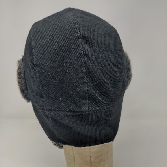 KBEthos Men's Trapper Hat Black One Size Vegan Fur Trim Ear Flaps - Picture 7 of 9